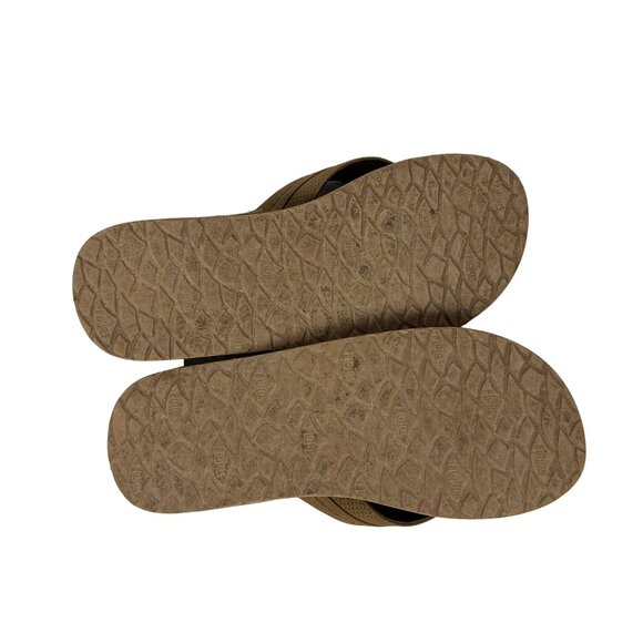 Flojos Men's Size 11 Flip Flops Brown Synthetic Upper & Textured Sole - Picture 5 of 6